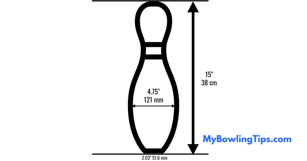 Illustrationg of the Bowling Pin USBC Official Dimensions