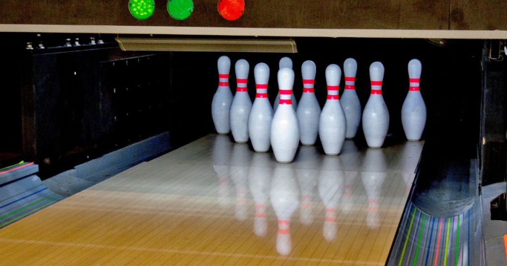 Bowling Pins in A Bowling Alley